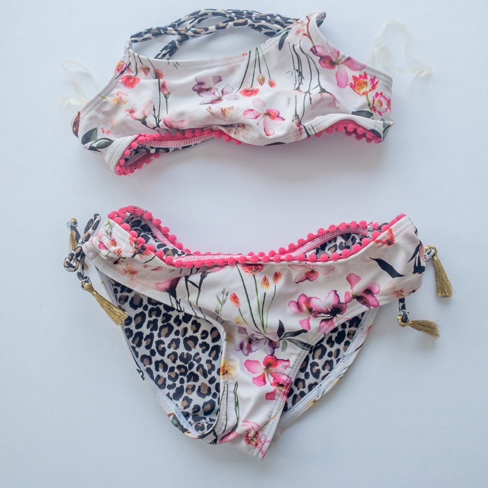 White Floral girls swimsuit - Next Direct UK - size 5